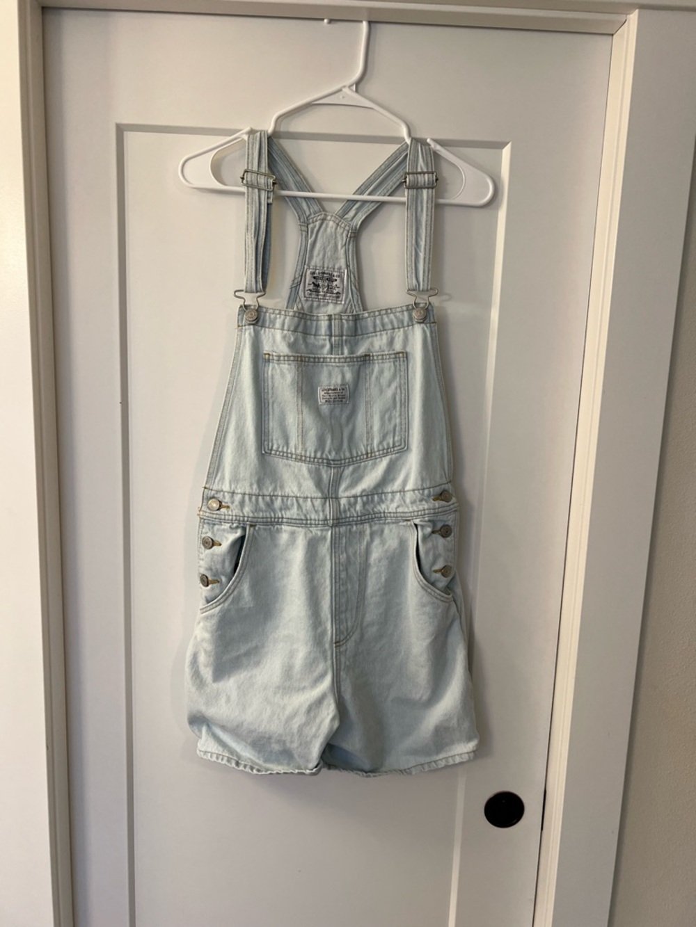 Levi's Light Wash Denim Short Overalls